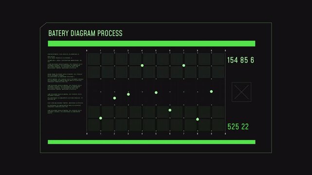 Hud table data display in 4k with transparent background