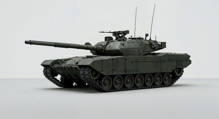 Fototapeta premium Miniature Military Tank 3D Render of a Modern Armored Fighting Vehicle