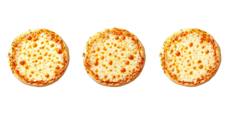 Four cheese pizza with golden crust and melted cheese in every bite