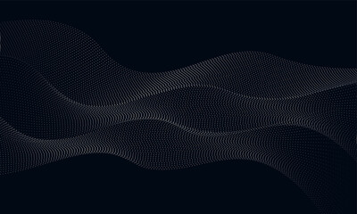 Abstract white dot wave pattern on dark background,