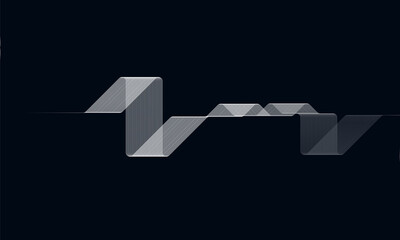 Abstract white line art on dark background,