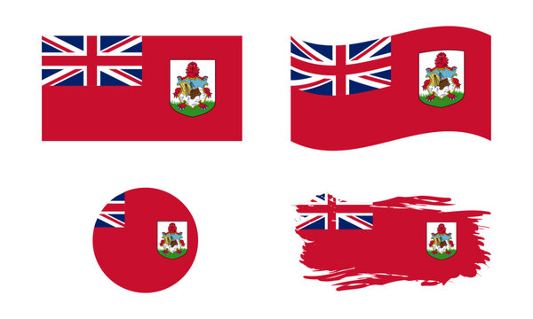 Bermuda flag in different shapes