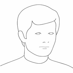 Man Face simple and minimal line art illustration on white background