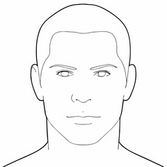 Man Face simple and minimal line art illustration on white background