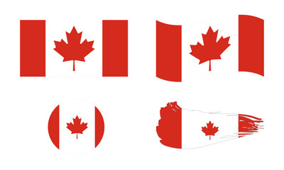 Canada flag in different shapes