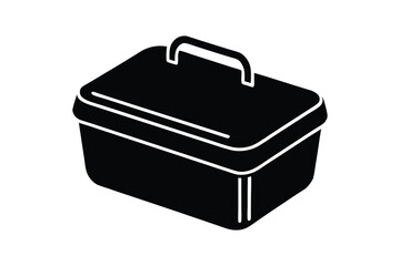 Silhouette art illustration of a thermally insulated lunch box.eps