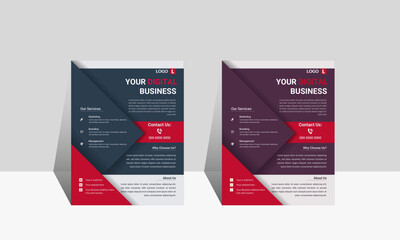 Corporate creative business flyer template design, vector template design and business poster template design. Business marketing flyer template, digital marketing agency flyer.