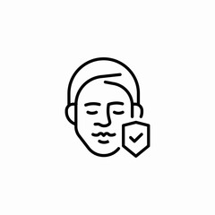 protected face icon sign vector