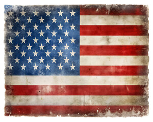 Naklejka premium american flag grunge isolated on white background. PNG Transparent file type with high definition quality And vibrant color grading Available.