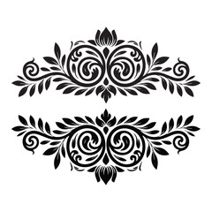 Elegant Floral Ornaments Vintage Black and White Design Elements