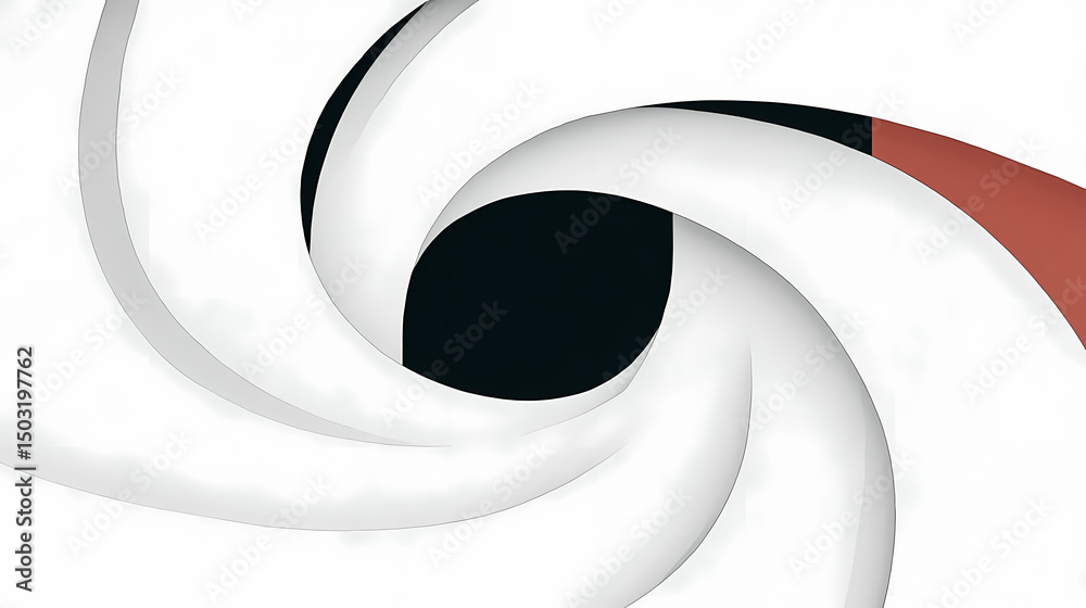 Wall mural white background stripes 3d wavy pattern, elegant abstract striped pattern, interesting spiral archi
