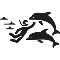Swimming with dolphins icon