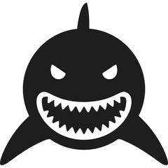 Menacing Shark Face Icon