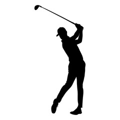 golf player silhouette vector
