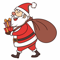 santa claus with a gift