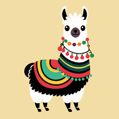 Funny cartoon dog illustration with a cute farm animal character drawing