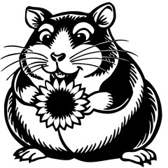 Cartoon animal vector illustration of a wildlife squirrel mascot head silhouette art