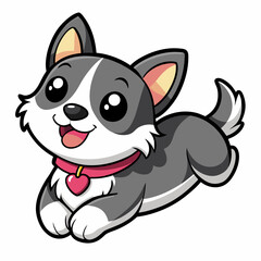 A funny cute dog character cartoon vector illustration of a happy puppy face