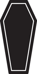 Coffin Shape Silhouette Vector | Dark Black Vector Art Illustration