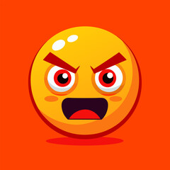 Cartoon vector illustration of angry and sad face emoticons