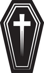 Obraz premium Coffin Shape Silhouette Vector | Dark Black Vector Art Illustration