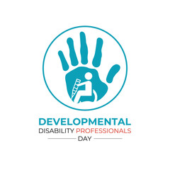Developmental Disability Professionals Day is celebrated on July 15. People, heart ,puzzzle and hand icon banner. Design for web banner, cards, prints, social media, poster, flyer and background.