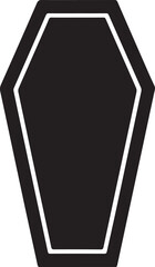 Coffin Shape Silhouette Vector | Dark Black Vector Art Illustration