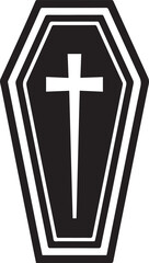 Obraz premium Coffin Shape Silhouette Vector | Dark Black Vector Art Illustration