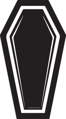 Coffin Shape Silhouette Vector | Dark Black Vector Art Illustration