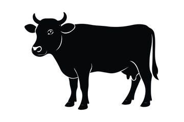 Cow silhouette vector illustration.