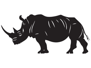 Rhino silhouette vector illustration, Simple silhouette Design vector icon