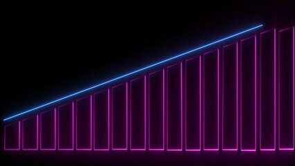 Fototapeta premium Progress and success. neon style graph illustration. 