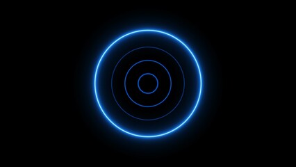 Radio wave transmission on dark background. 4k illustration.