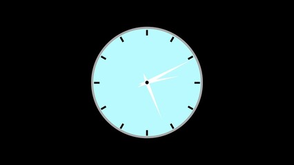 Timer clock icon counting down 24 hours. modern wall clock with minimal aesthetic. Time lapse 4k illustration.