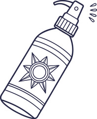 A vector illustration of a plastic spray bottle for water or cleaning liquid