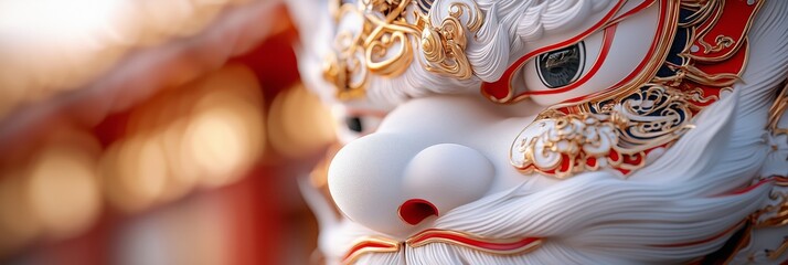 Intricate traditional mask displayed at a festival, showcasing detailed craftsmanship and cultural heritage