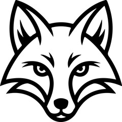 Fox silhouette and line art vector design