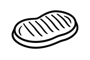 Delicious grilled steak simple line drawing illustration