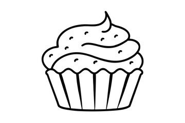 Delicious cupcake line art sweet treat bakery dessert