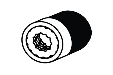 Delicious single piece of sushi roll japanese food