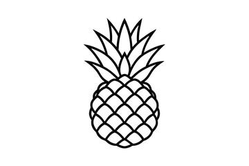 Obraz premium Simple line drawing of a delicious pineapple fruit