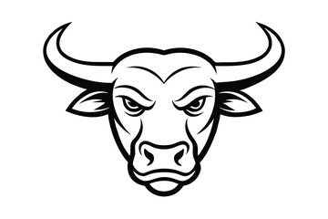 Powerful bull head mascot logo design strong animal