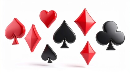 Suit of playing cards. Vector illustration 3d symbols isolated on white