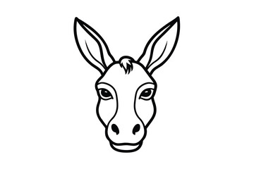 Adorable donkey head line art illustration simple design