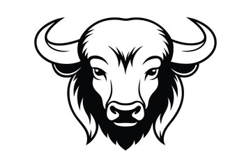 Majestic bull head strong powerful animal icon