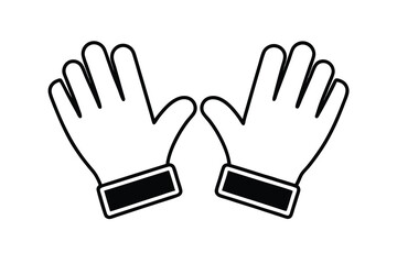 A pair of simple black and white gloves icon