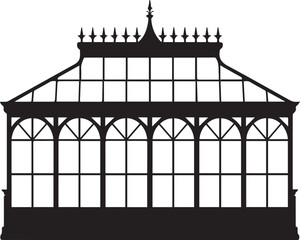Greenhouse in Silhouette Vector | Clean Black Vector Art for Farming Illustration