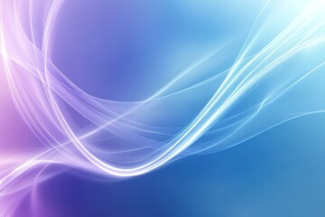 Naklejka premium Flowing white lines illuminate a gradient blue and purple background abstractly