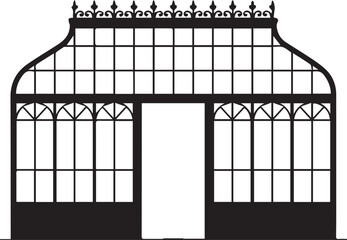 Greenhouse in Silhouette Vector | Clean Black Vector Art for Farming Illustration