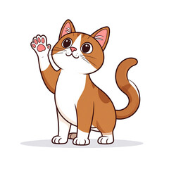 Obraz premium Untitled design - “Confused Cartoon Cat Reaching Out for Treats, Transparent Background